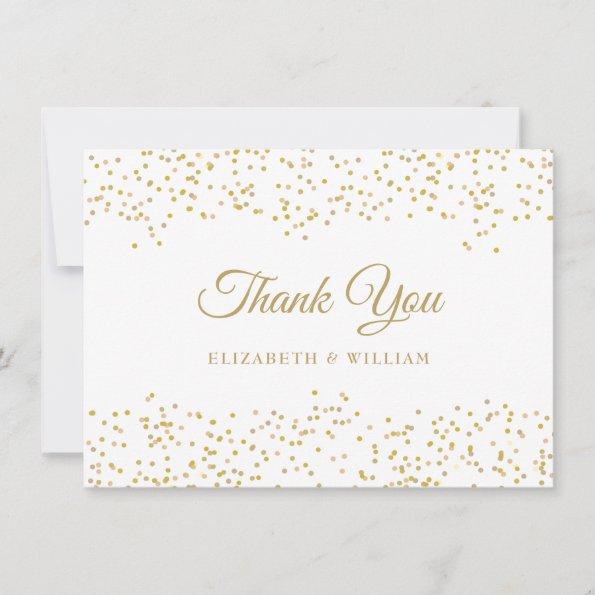 Elegant Script Chic Gold Dust Confetti Thank You Invitations