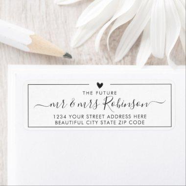 Elegant Script Chic Wedding Return Address Label