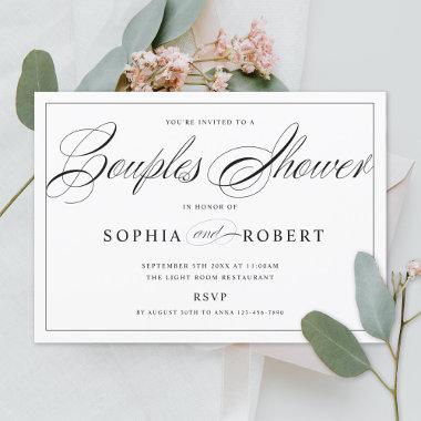 Elegant Script Couples Shower Wedding Invitations