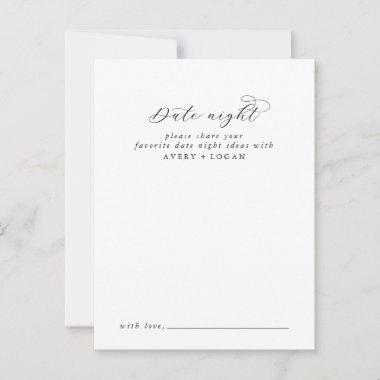 Elegant Script Date Night Idea Advice Card