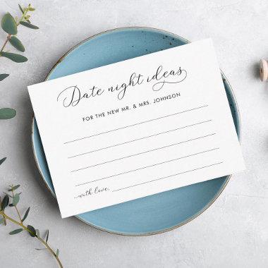 Elegant Script Date Night Ideas Bridal Shower Enclosure Invitations