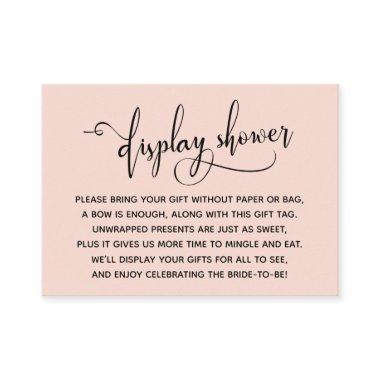 Elegant Script Display  Blush Tag Enclosure