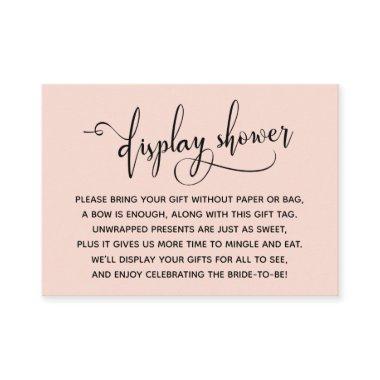 Elegant Script Display Bridal Shower Blush Tag Enclosure Invitations