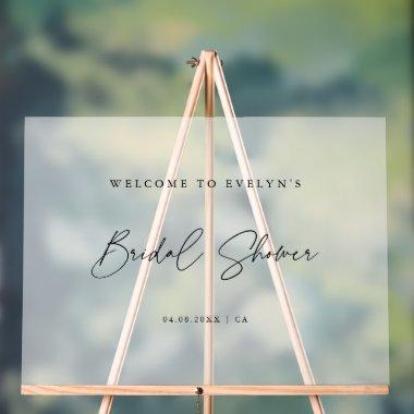 Elegant Script Frosted  Welcome Acrylic Sign