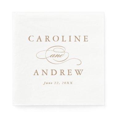 Elegant Script Gold Wedding Napkins