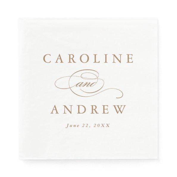 Elegant Script Gold Wedding Napkins