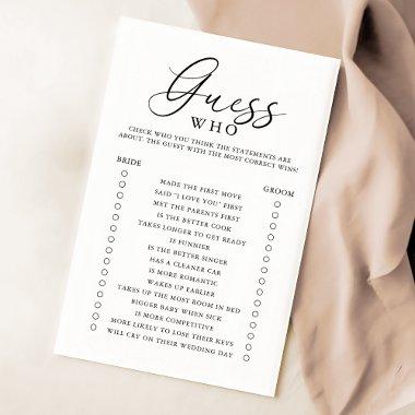 Elegant Script Guess Who  Game