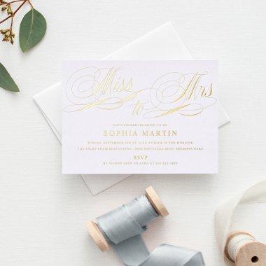 Elegant Script Miss to Mrs.  Gold Foil