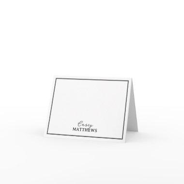 Elegant Script Modern Border Personalized Name Note