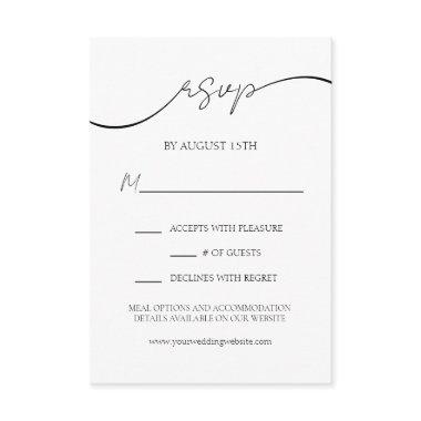 Elegant Script Modern Typography Wedding RSVP Enclosure
