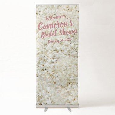 Elegant Script Pink Floral  Backdrop Retractable Banner