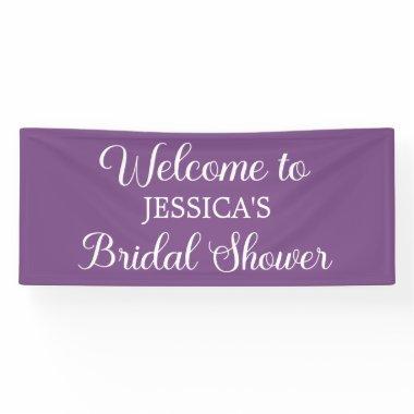 Elegant Script Purple Bridal Shower Banner