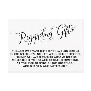 Elegant Script Regarding Gifts for the Wedding Enclosure
