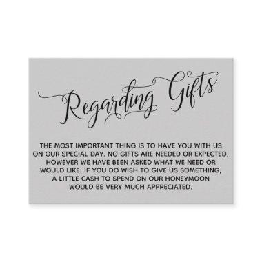 Elegant Script Regarding Wedding Gifts Gray Enclosure