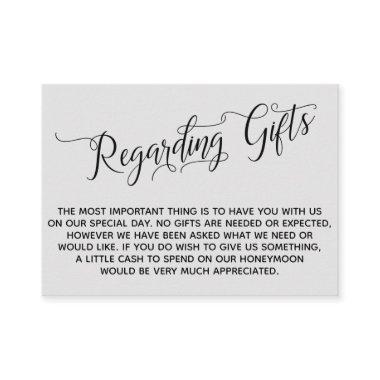 Elegant Script Regarding Wedding Gifts Light Gray Enclosure