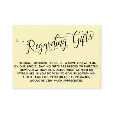 Elegant Script Regarding Wedding Gifts Yellow Enclosure