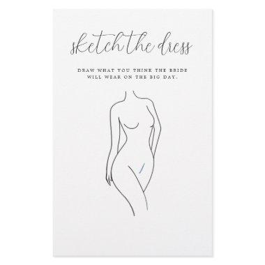 Elegant Script Sketch The Dress Bridal Shower Game