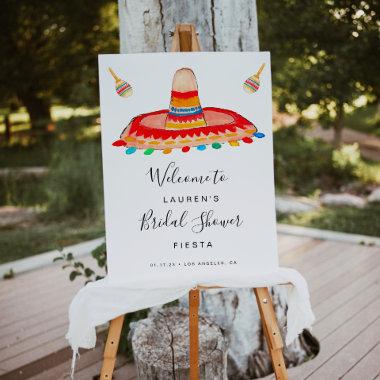 Elegant Script Sombrero Bridal Fiesta Welcome Sign