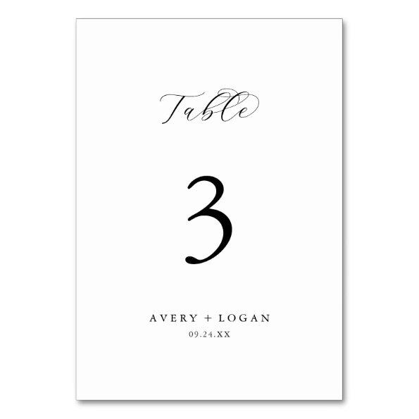 Elegant Script Table Number