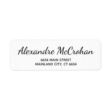 Elegant Script Typography Return Address Label