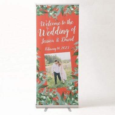 Elegant Script Watercolor Floral Bridal Shower Retractable Banner