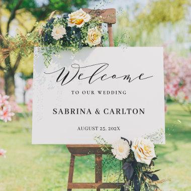 Elegant Script Welcome Wedding Sign Canvas
