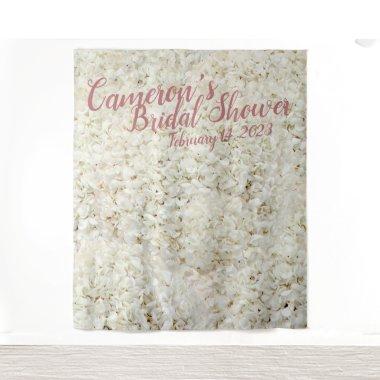 Elegant Script White Floral  Backdrop