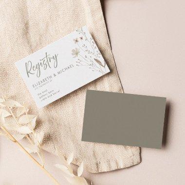 Elegant Script Wildflower Wedding Registry | Enclosure