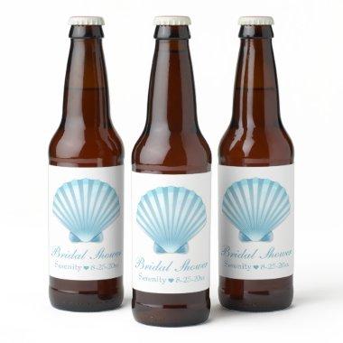 Elegant Seashell  Nautical Beach   Beer Bottle Label
