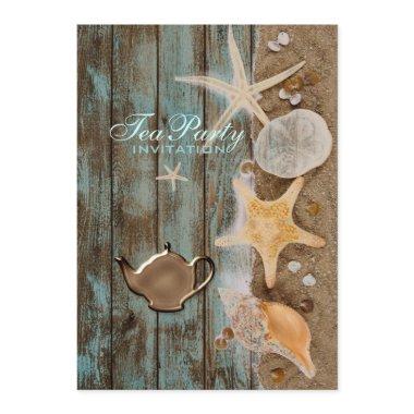 elegant seashells beach  tea party