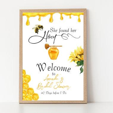 Elegant She Found Her Honey Bee Bridal Shower Poster