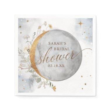 Elegant Shower Celestial Moon and Stars Napkins