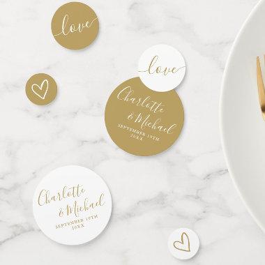 Elegant Signature Script Gold Wedding Confetti