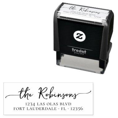 Elegant Signature Stylish Family Return Address Se Self-inking Stamp