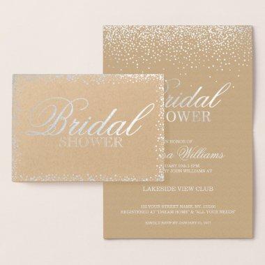 Elegant silver bridal shower Invitations