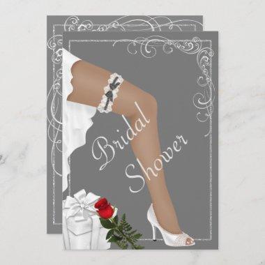 Elegant Silver Bridal Shower Invitations