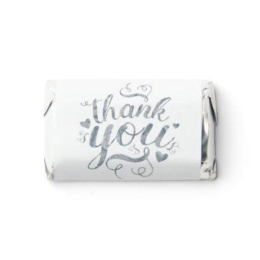 Elegant Silver Calligraphy Thank You Hershey's Miniatures