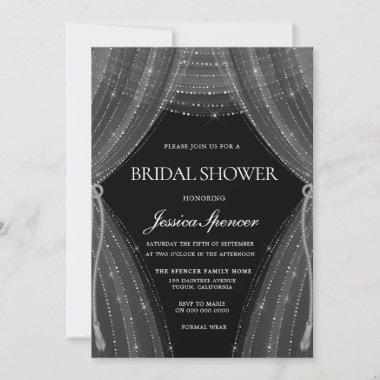 Elegant Silver Curtains Bridal Shower Invite