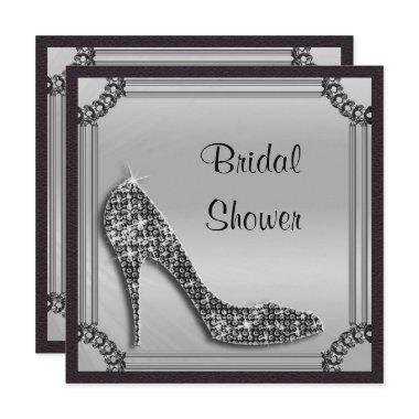 Elegant Silver Framed Black Stiletto