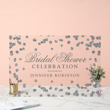 Elegant Silver Glitter  Welcome Acrylic Sign