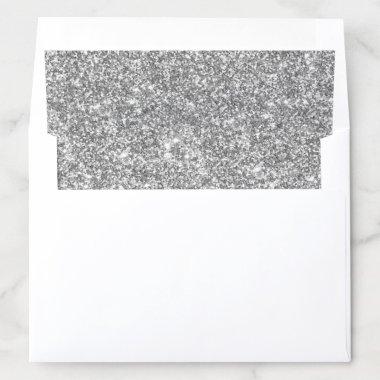 Elegant Silver Glitter Effect Envelope Liner