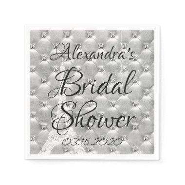 Elegant Silver Paris France Bridal Shower Napkins
