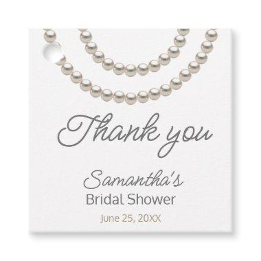 Elegant Silver Pearl  Favor Tags