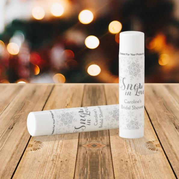 Elegant Silver Snowflake Bridal Shower Favor Lip B Lip Balm