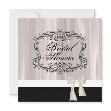 elegant Silver Victorian vintage Bridal Shower Invitations