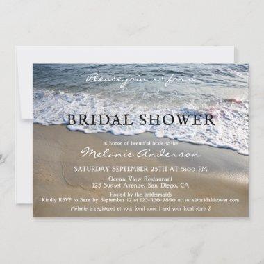 Elegant Simple Beach Bridal Shower Invitations