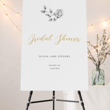 Elegant Simple Black White Rose Bridal Shower Foam Board