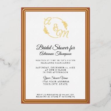 Elegant Simple Burnt Orange Gold  Foil