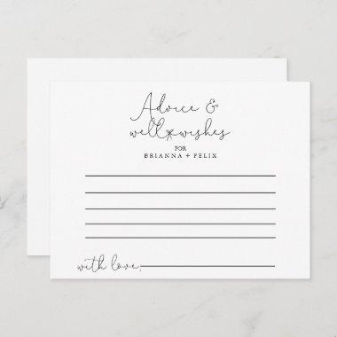 Elegant Simple Calligraphy Wedding Advice Card