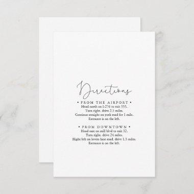 Elegant Simple Calligraphy Wedding Directions  Enclosure Invitations